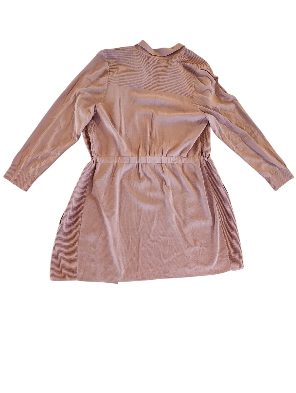 Alfani Ribbed Tie-Waist Long Cardigan Robe - Pottery Clay - Women's Size XXL - Picture 2 of 5